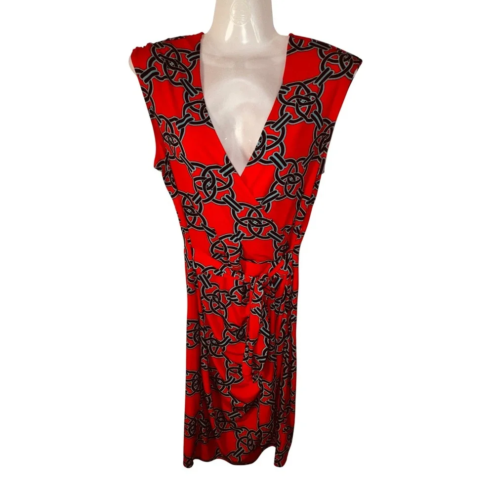 red chain print dress Buy Sosandar Red Chain Print Keyhole Detail Midi Dress from Next USA